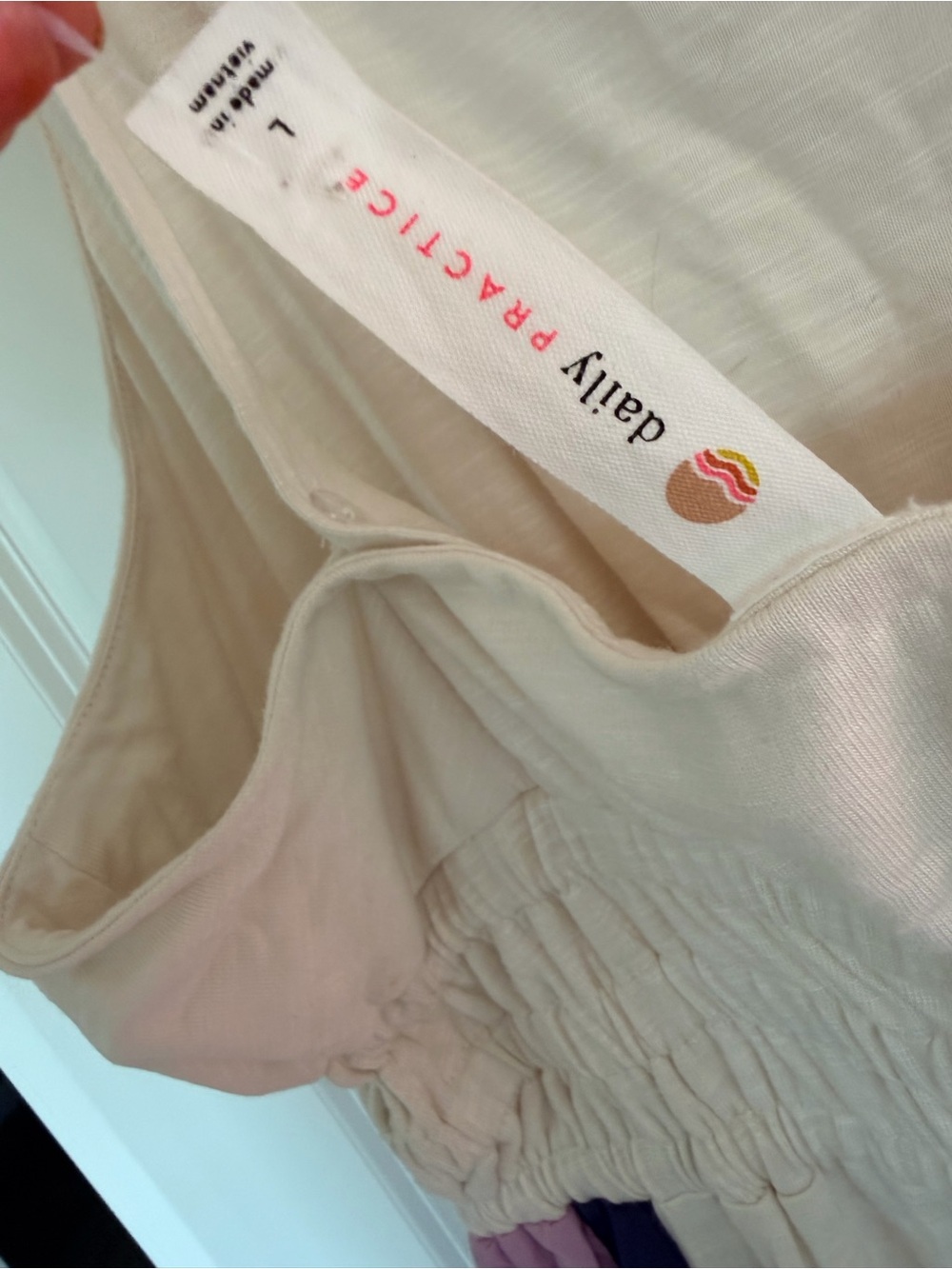 Flowy Cream Striped-Detail Jumpsuit with Drawstring Waist - Picture 6 of 6